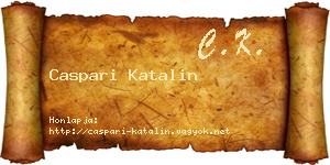 Caspari Katalin névjegykártya